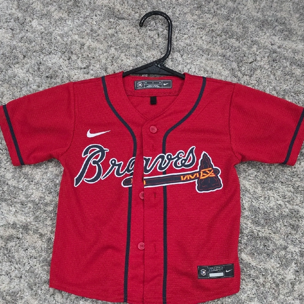 Nike Kids Red Braves Baseball Jersey